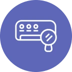 Search icon on purple background