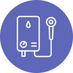 Search icon on purple background